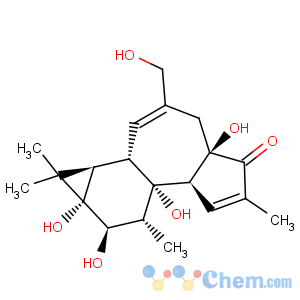 CAS No:17673-25-5 5H-Cyclopropa[3,4]benz[1,2-e]azulen-5-one,1,1a,1b,4,4a,7a,7b,8,9,9a-decahydro-4a,7b,9,9a-tetrahydroxy-3-(hydroxymethyl)-1,1,6,8-tetramethyl-,(1aR,1bS,4aR,7aS,7bS,8R,9R,9aS)-