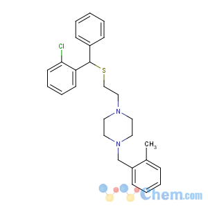 CAS No:17692-23-8 1-[2-[(2-chlorophenyl)-phenylmethyl]sulfanylethyl]-4-[(2-methylphenyl)<br />methyl]piperazine