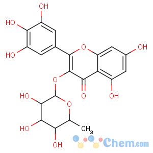 CAS No:17912-87-7 5,7-dihydroxy-3-[(2S,3R,4R,5R,6S)-3,4,<br />5-trihydroxy-6-methyloxan-2-yl]oxy-2-(3,4,<br />5-trihydroxyphenyl)chromen-4-one
