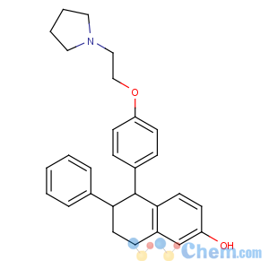 CAS No:180916-16-9 (5R,6S)-6-phenyl-5-[4-(2-pyrrolidin-1-ylethoxy)phenyl]-5,6,7,<br />8-tetrahydronaphthalen-2-ol