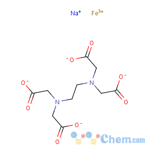 CAS No:18154-32-0 Ferrate(1-),[[N,N'-1,2-ethanediylbis[N-(carboxymethyl)glycinato]](4-)-N,N',O,O',ON,ON']-,sodium, trihydrate, (OC-6-21)- (9CI)
