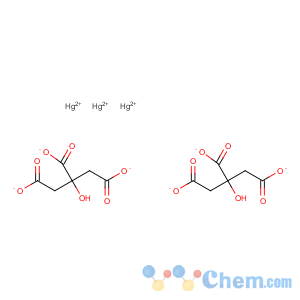 CAS No:18211-85-3 1,2,3-Propanetricarboxylicacid, 2-hydroxy-, mercury(2+) salt (2:3)