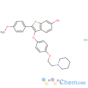 CAS No:182133-27-3 Benzo[b]thiophene-6-ol,2-(4-methoxyphenyl)-3-[4-[2-(1-piperidinyl)ethoxy]phenoxy]-, hydrochloride(1:1)