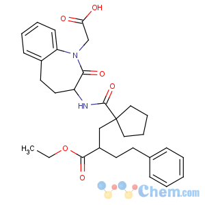 CAS No:182821-27-8 1H-1-Benzazepine-1-acetic acid, 3-(((1-(2-(ethoxycarbonyl)-4-phenylbutyl)cyclopentyl)carbonyl)amino)-2,3,4,5-tetrahydro-2-oxo-, (S-(R*,S*))-