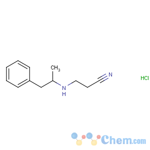 CAS No:18305-29-8 Propanenitrile,3-[(1-methyl-2-phenylethyl)amino]-, hydrochloride (1:1)