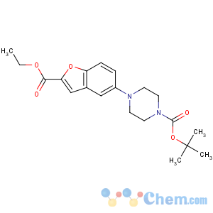 CAS No:183288-43-9 tert-butyl<br />4-(2-ethoxycarbonyl-1-benzofuran-5-yl)piperazine-1-carboxylate