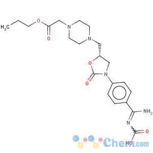 CAS No:183547-57-1 2-[4-[3-[4-[N1-(Methoxycarbonyl)amidino]phenyl]-2-oxooxazolidin-5(R)-ylmethyl]piperazin-1-yl]acetic acid ethyl ester