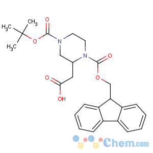 CAS No:183742-34-9 2-[1-(9H-fluoren-9-ylmethoxycarbonyl)-4-[(2-methylpropan-2-yl)<br />oxycarbonyl]piperazin-2-yl]acetic acid