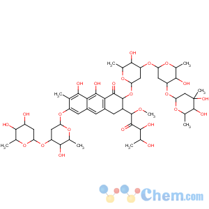 CAS No:18378-89-7 D-threo-2-Pentulose,5-deoxy-1-C-[(2S,3S)-7-[[2,6-dideoxy-3-O-(2,6-dideoxy-b-D-arabino-hexopyranosyl)-b-D-arabino-hexopyranosyl]oxy]-3-[(O-2,6-dideoxy-3-C-methyl-b-D-ribo-hexopyranosyl-(1®