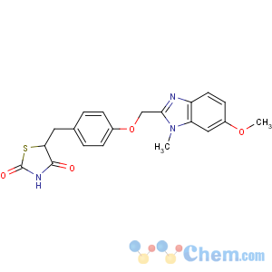 CAS No:185428-18-6 5-[[4-[(6-methoxy-1-methylbenzimidazol-2-yl)methoxy]phenyl]methyl]-1,<br />3-thiazolidine-2,4-dione