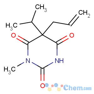 CAS No:1861-21-8 2,4,6(1H,3H,5H)-Pyrimidinetrione,1-methyl-5-(1-methylethyl)-5-(2-propen-1-yl)-