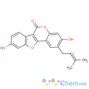 CAS No:18642-23-4 3,9-dihydroxy-2-(3-methylbut-2-enyl)-[1]benzofuro[3,2-c]chromen-6-one