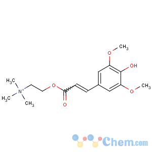 CAS No:18696-26-9 2-[(E)-3-(4-hydroxy-3,<br />5-dimethoxyphenyl)prop-2-enoyl]oxyethyl-trimethylazanium