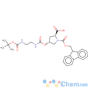CAS No:187223-15-0 1,2-Pyrrolidinedicarboxylicacid, 4-[[[[2-[[(1,1-dimethylethoxy)carbonyl]amino]ethyl]amino]carbonyl]oxy]-,1-(9H-fluoren-9-ylmethyl) ester, (2S,4R)-