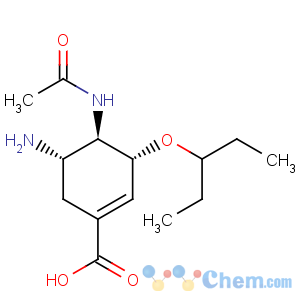CAS No:187227-45-8 1-Cyclohexene-1-carboxylicacid, 4-(acetylamino)-5-amino-3-(1-ethylpropoxy)-, (3R,4R,5S)-