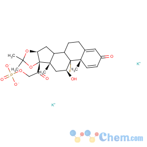 CAS No:1881-20-5 Pregna-1,4-diene-3,20-dione, 9-fluoro-11-hydroxy-16,17-[(1-methylethylidene)bis(oxy)]-21-(phosphonooxy)-, dipotassium salt, (11β