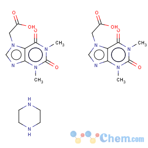 CAS No:18833-13-1 1,2,3,6-tetrahydro-1,3-dimethyl-2,6-dioxo-7H-purine-7-acetic acid, compound with piperazine (2:1)