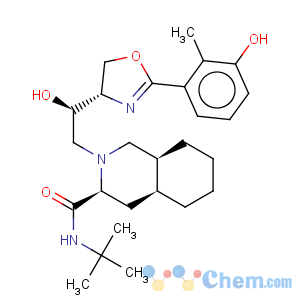 CAS No:188936-07-4 (3S,4aS,8aS)-2-[(2R)-2-[(4S)-2-[3-Hydroxy-2-methylphenyl]-4,5-dihydrooxazol-4-yl]-2-hydroxyethyl]decahydroisoquinoline-3-carboxylic acid tert-butylamide