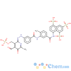 CAS No:19-15-8 8-[[3-[[3-[(2z)-2-[4-formyl-6-methyl-5-oxo-3-(phosphonooxymethyl)pyrid in-2-ylidene]hydrazinyl]benzoyl]amino]-4-methyl-benzoyl]amino]naphthal ene-1,3,5-trisulfonic acid