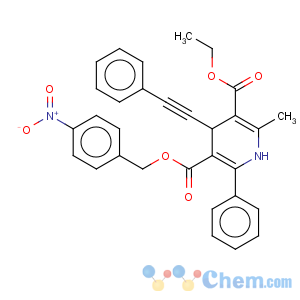CAS No:192053-05-7 3,5-Pyridinedicarboxylicacid, 1,4-dihydro-2-methyl-6-phenyl-4-(2-phenylethynyl)-, 3-ethyl5-[(4-nitrophenyl)methyl] ester