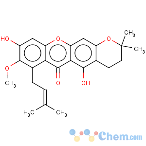 CAS No:19275-46-8 3,4-Dihydro-5,9-dihydroxy-8-methoxy-2,2-dimethyl-7-(3-methyl-2-butenyl)-2H,6H-pyrano[3,2-b]xanthen-6-one