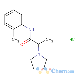 CAS No:19281-32-4 1-Pyrrolidineacetamide,a-methyl-N-(2-methylphenyl)-,hydrochloride (1:1)