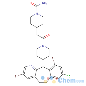 CAS No:193275-84-2 4-[2-[4-[(11R)-3,10-dibromo-8-chloro-6,11-dihydro-5H-benzo[1,<br />2]cyclohepta[2,<br />4-b]pyridin-11-yl]piperidin-1-yl]-2-oxoethyl]piperidine-1-carboxamide