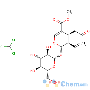 CAS No:19351-63-4 2H-Pyran-5-carboxylicacid, 3-ethenyl-2-(b-D-glucopyranosyloxy)-3,4-dihydro-4-(2-oxoethyl)-, methyl ester,(2S,3R,4S)-
