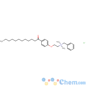 CAS No:19486-61-4 Benzenemethanaminium,N,N-dimethyl-N-[2-[4-(1-oxododecyl)phenoxy]ethyl]-, chloride (1:1)