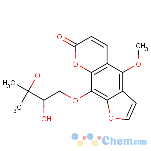 CAS No:19573-01-4 9-(2,3-dihydroxy-3-methylbutoxy)-4-methoxyfuro[3,2-g]chromen-7-one
