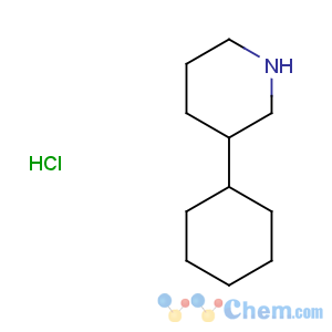 CAS No:19734-67-9 Piperidine,3-cyclohexyl-, hydrochloride (1:1)