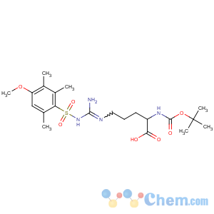 CAS No:200122-49-2 (2R)-5-[[amino-[(4-methoxy-2,3,<br />6-trimethylphenyl)sulfonylamino]methylidene]amino]-2-[(2-methylpropan-2-<br />yl)oxycarbonylamino]pentanoic acid