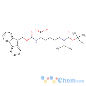 CAS No:201003-48-7 (2S)-2-(9H-fluoren-9-ylmethoxycarbonylamino)-6-[(2-methylpropan-2-yl)<br />oxycarbonyl-propan-2-ylamino]hexanoic acid