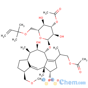 CAS No:20108-30-9 a-D-Glucopyranoside,(1S,4R,5R,6R,6aS,9S,10aR)-3-[(1S)-2-(acetyloxy)-1-methylethyl]-1,2,4,5,6,6a,7,8,9,10a-decahydro-1,5-dihydroxy-9-(methoxymethyl)-6,10a-dimethyldicyclopenta[a,d]cycloocten-4-yl6-O-(1,1-dimethyl-2-propen-1-yl)-, 3-acetate