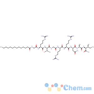 CAS No:201422-03-9 L-Isoleucinamide,N-(1-oxotetradecyl)glycyl-L-arginyl-L-threonylglycyl-L-arginyl-L-arginyl-L-asparaginyl-L-alanyl-