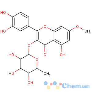 CAS No:20188-83-4 2-(3,4-dihydroxyphenyl)-5-hydroxy-7-methoxy-4-oxo-4H-chromen-3-yl 6-deoxy-alpha-L-mannopyranoside
