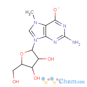 CAS No:20244-86-4 2-amino-9-[(2R,3R,4S,5R)-3,<br />4-dihydroxy-5-(hydroxymethyl)oxolan-2-yl]-7-methylpurin-9-ium-6-olate