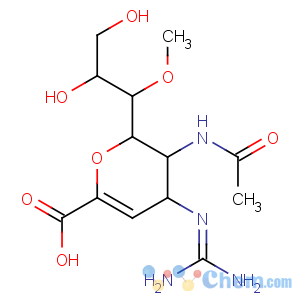 CAS No:203120-17-6 (2R,3R,4S)-3-acetamido-4-(diaminomethylideneamino)-2-[(1R,2R)-2,<br />3-dihydroxy-1-methoxypropyl]-3,4-dihydro-2H-pyran-6-carboxylic acid