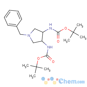 CAS No:205251-35-0 tert-butyl<br />N-[1-benzyl-4-[(2-methylpropan-2-yl)oxycarbonylamino]pyrrolidin-3-yl]<br />carbamate