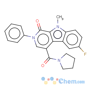 CAS No:205881-86-3 6-Fluoro-9-methyl-2-phenyl-4-(pyrrolidine-1-carbonyl)-2,9-dihydro-beta-carbolin-1-one