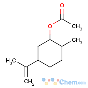 CAS No:20777-49-5 (2-methyl-5-prop-1-en-2-ylcyclohexyl) acetate
