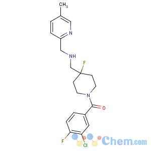 CAS No:208110-64-9 (3-chloro-4-fluorophenyl)-[4-fluoro-4-[[(5-methylpyridin-2-yl)<br />methylamino]methyl]piperidin-1-yl]methanone