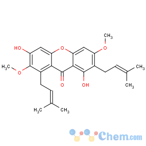 CAS No:20931-37-7 1,6-dihydroxy-3,7-dimethoxy-2,8-bis(3-methylbut-2-enyl)xanthen-9-one