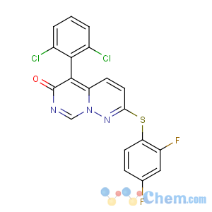 CAS No:209410-46-8 5-(2,6-dichlorophenyl)-2-(2,4-difluorophenyl)sulfanylpyrimido[1,<br />6-b]pyridazin-6-one