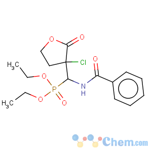 CAS No:210108-40-0 [Benzoylamino-(3-chloro-2-oxo-tetrahydro-furan-3-yl)-methyl]-phosphonic acid diethyl ester