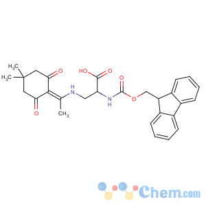 CAS No:210830-03-8 (2R)-3-[1-(4,4-dimethyl-2,<br />6-dioxocyclohexylidene)ethylamino]-2-(9H-fluoren-9-<br />ylmethoxycarbonylamino)propanoic acid