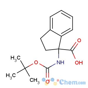 CAS No:214139-26-1 1-[(2-methylpropan-2-yl)oxycarbonylamino]-2,3-dihydroindene-1-carboxylic<br />acid
