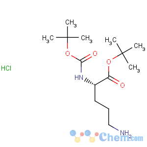 CAS No:214629-97-7 L-Ornithine,N2-[(1,1-dimethylethoxy)carbonyl]-, 1,1-dimethylethyl ester, hydrochloride(1:1)