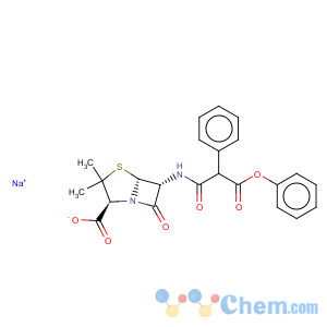 CAS No:21649-57-0 4-Thia-1-azabicyclo[3.2.0]heptane-2-carboxylicacid, 6-[(1,3-dioxo-3-phenoxy-2-phenylpropyl)amino]-3,3-dimethyl-7-oxo-, sodiumsalt (1:1), (2S,5R,6R)-