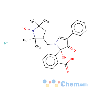 CAS No:216779-95-2 1-Pyrrolidinyloxy,3-[[2-(2-carboxyphenyl)-2,3-dihydro-2-hydroxy-3-oxo-4-phenyl-1H-pyrrol-1-yl]methyl]-2,2,5,5-tetramethyl-,potassium salt (1:1)